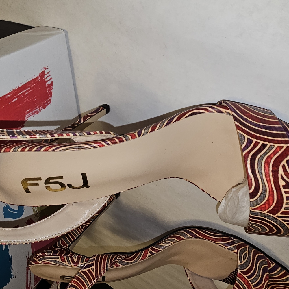 FSJ Women's Multicolor Strappy Heels - Picture 3 of 6